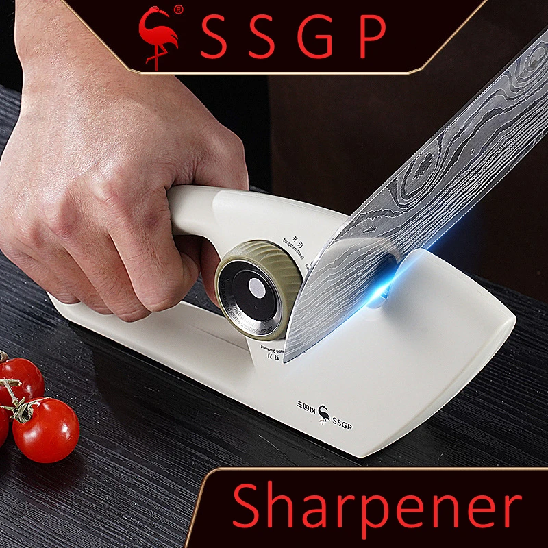 5 Gears Adjustable Multifunctional Knives Sharpener Non-slip Base Unidirectional Pull Back Scissors Sharpening Tool for Kitchen