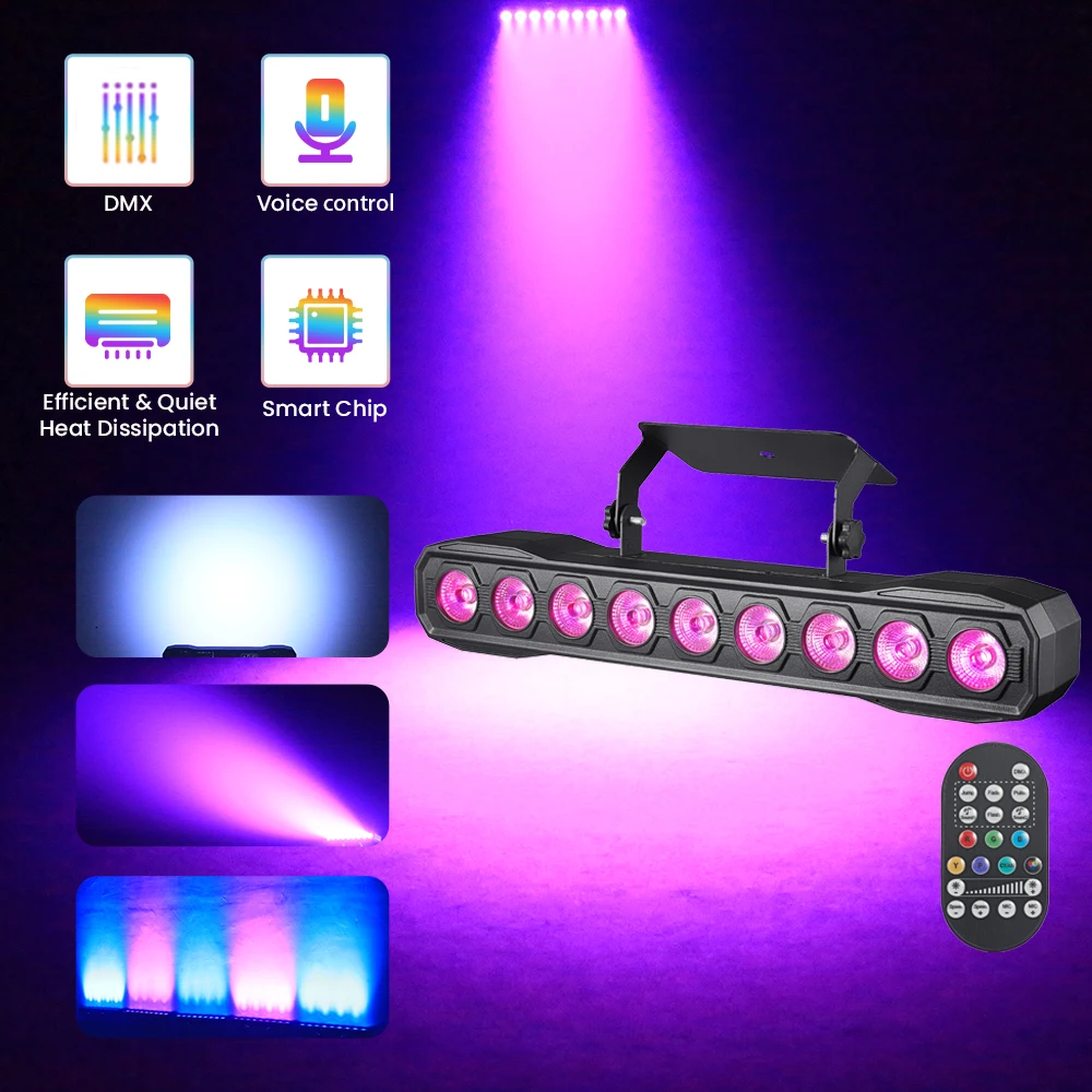 

9X12W Wall Wash LED Light RGBW Strobe Disco Dj Party Lights DMX Projection Remote Control Stage Lighting For Club Indoor Bar