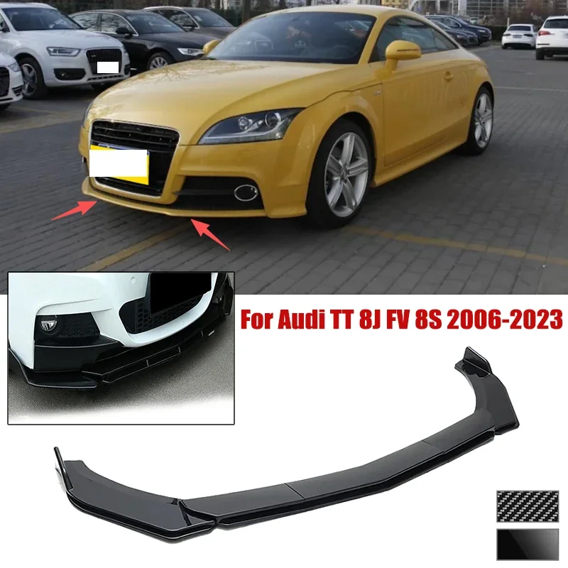 5pcs Front Bumper Shovel For Audi TT 8J FV 8S 2006-2023 Spoiler Front Bumper Deflector Anti Scratch Protection Device Accessory