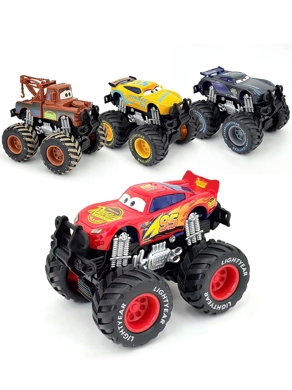 Pixar Cars Trägheits-Spielzeugauto Monster Truck 1/55 Metall-Druckgussmodell Legierungsmaterial Anime-Figur Kinderspielzeug Geburtstagsgeschenke