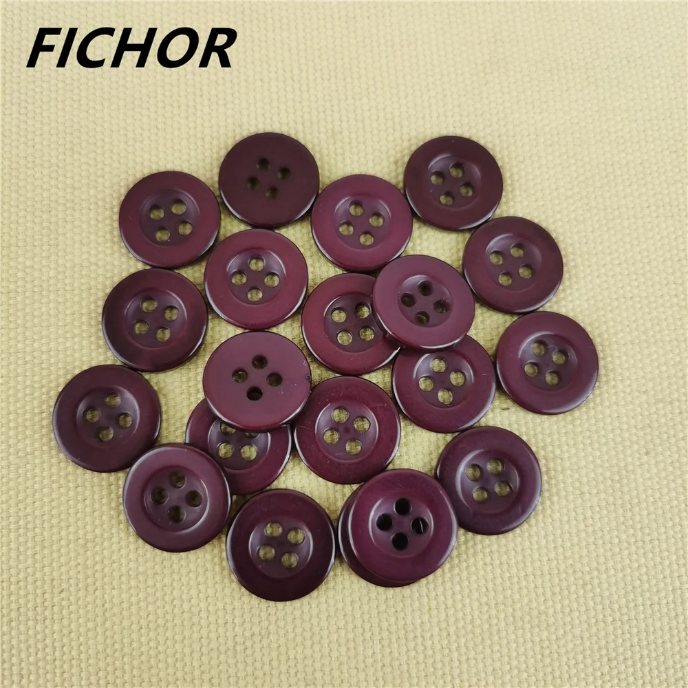 30/50pcs 12.5mm 4 Holes Purple Round Resin Buttons Sewing Button for Clothing Scrapbooking Crafts DIY Apparel Accessories