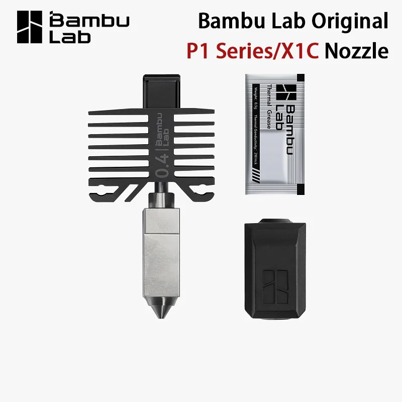 Bambu Lab Original Hardened Steel Hot End Nozzle 0.4/0.6/0.8mm P1S Printhead Accessories For P1 Series X1C 3D Printer