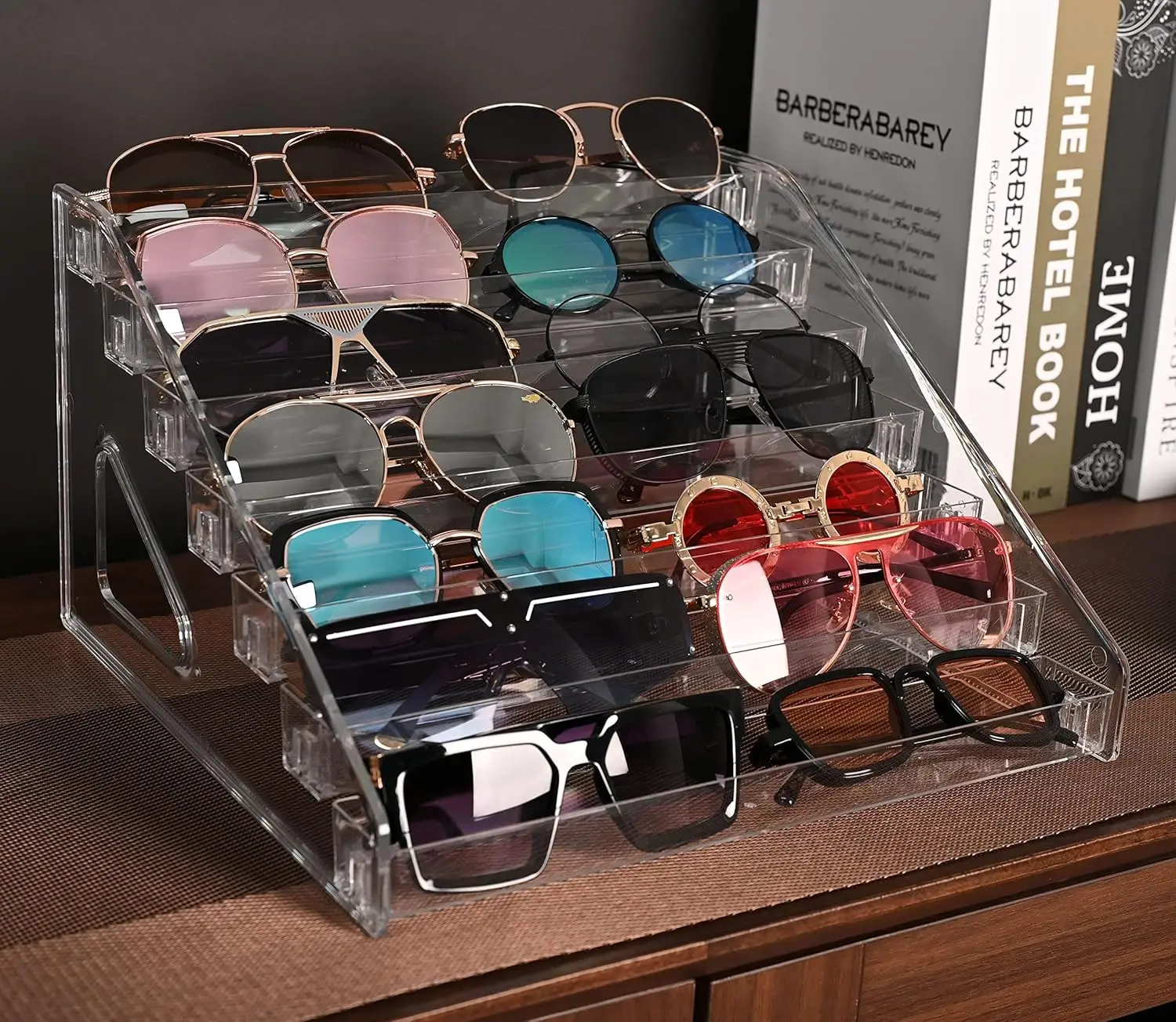 1 Stück Leiterförmiges Brillen-Displayregal aus Acryl für Kinder-Sonnenbrillen und Kurzsichtbrillen, Mehrstöckiges Aufbewahrungsregal, Unisex