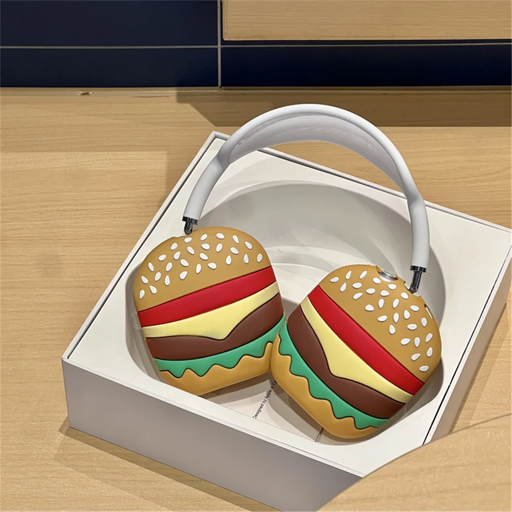 5 Styles Headphone Cover For AirPods Max Silicone Protective Case Cartoon Hamburger Shiba Inu Skull Alien Donut For Apple Airpod