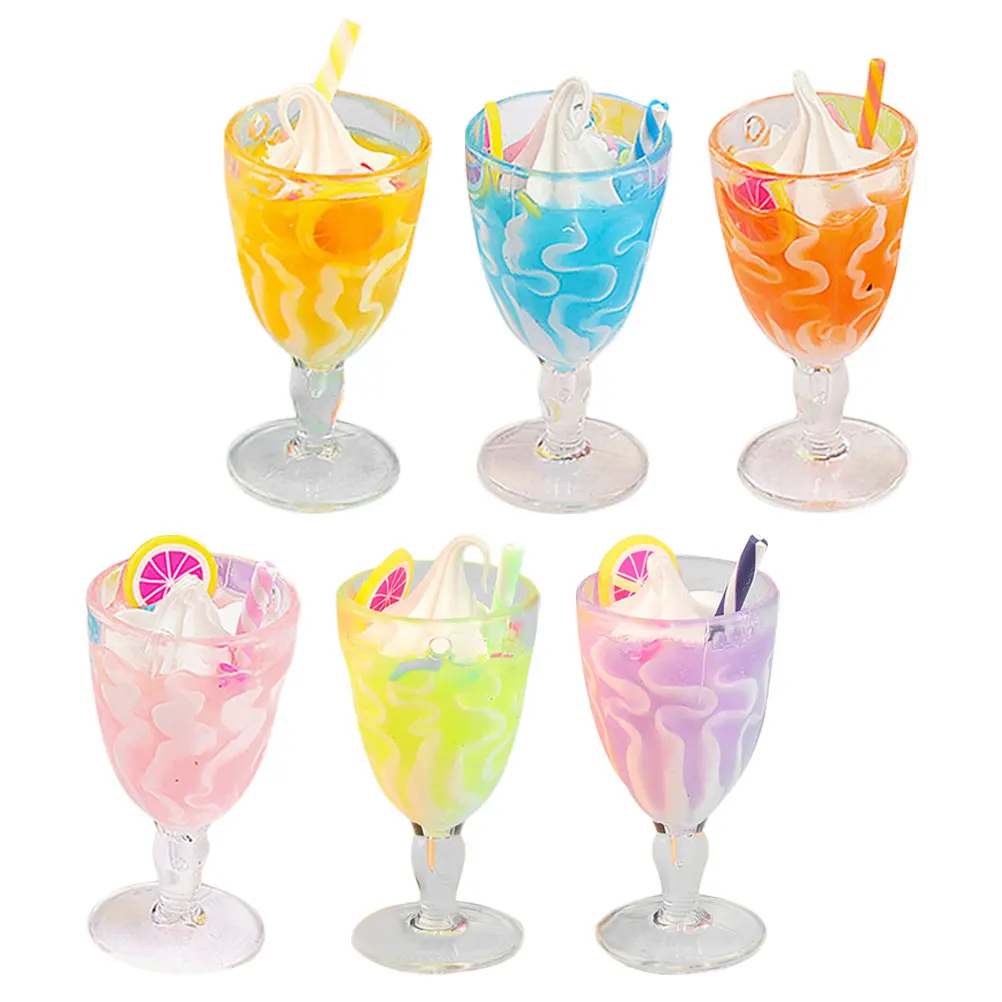 

6 Pcs Miniature Goblet Decorations House Ornament Miniatures Pretend Accessories