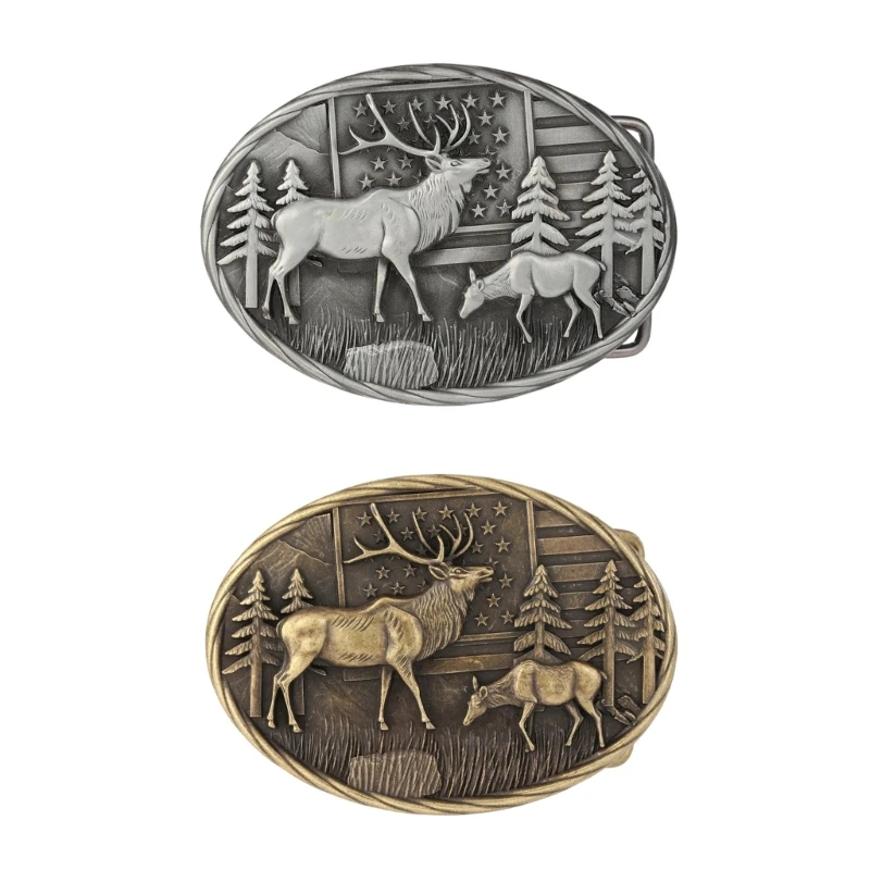 Double Deer Design Belt Buckle Lightweight Yet practical Belt Accessory D0UB