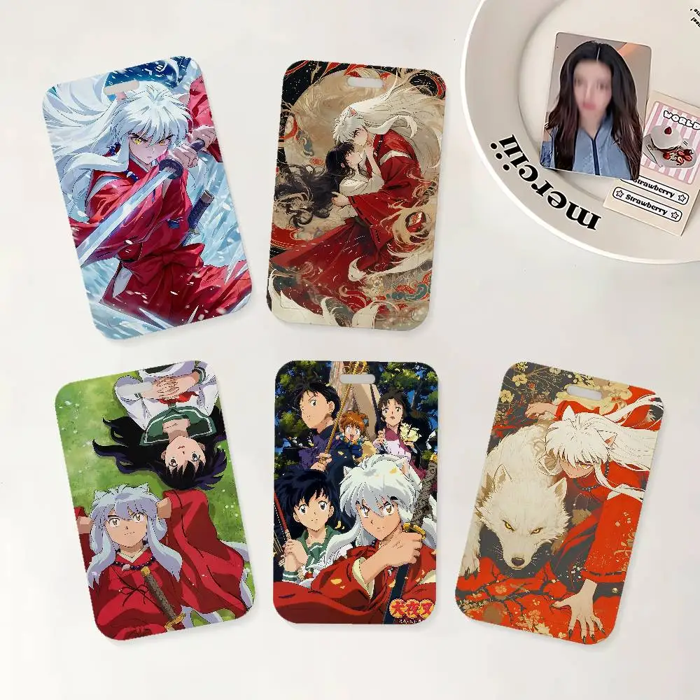 Anime I-Inuyasha ID Badge Holder With Lanyard Neck Strap For Office School Name Card Credentials Case