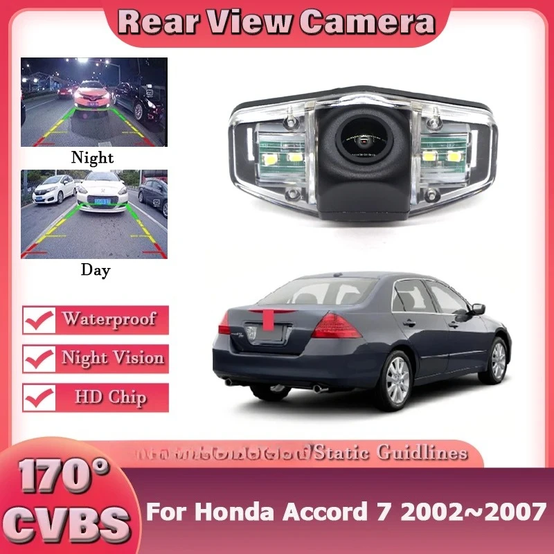 Rear View Camera For Honda Accord 7 2002 2003 2004 2005 2006 2007 CCD Night Vision Backup Camera license plate Camera