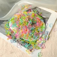 500 unids/bolsa, banda de goma desechable colorida para niñas, lazos para el cabello, diadema para niños, coleteros, bandas, accesorios para el cabello para niños
