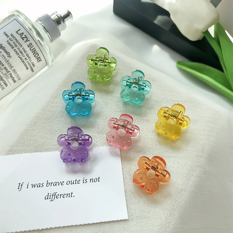 Korean mini candy color clip sweet and cute small hairpin transparent solid color sweet cool wind broken hair accessories