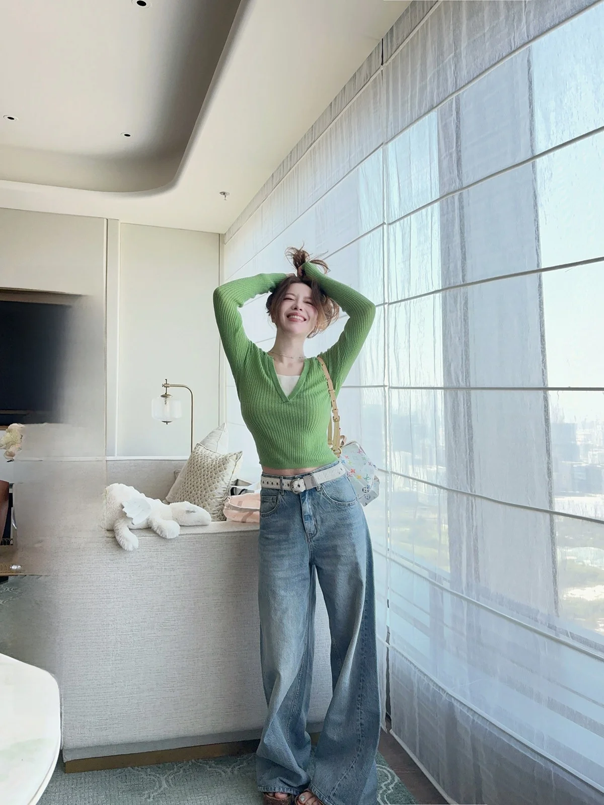 

Джинсы женские с высокой талией и широкими штанинами, модные винтажные джинсовые брюки свободного кроя из хлопка для весны и лета