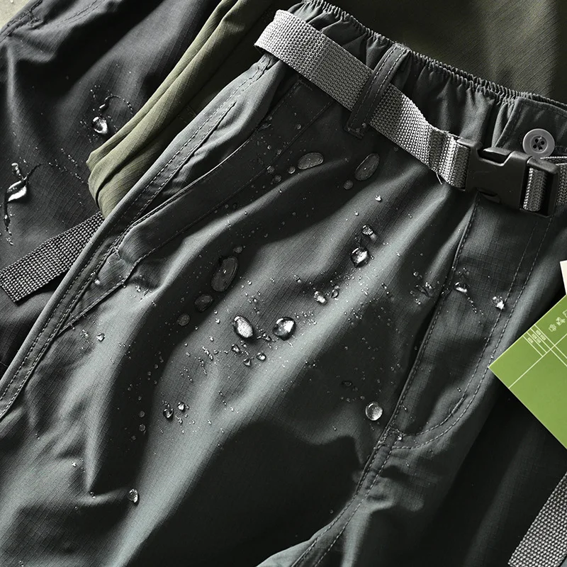Men's Outdoor Quick Dry Cargo Pants, Spring Summer Multi-Pocket Hiking Travel Trousers, Water Resistant Loose Straight Fit Pants
