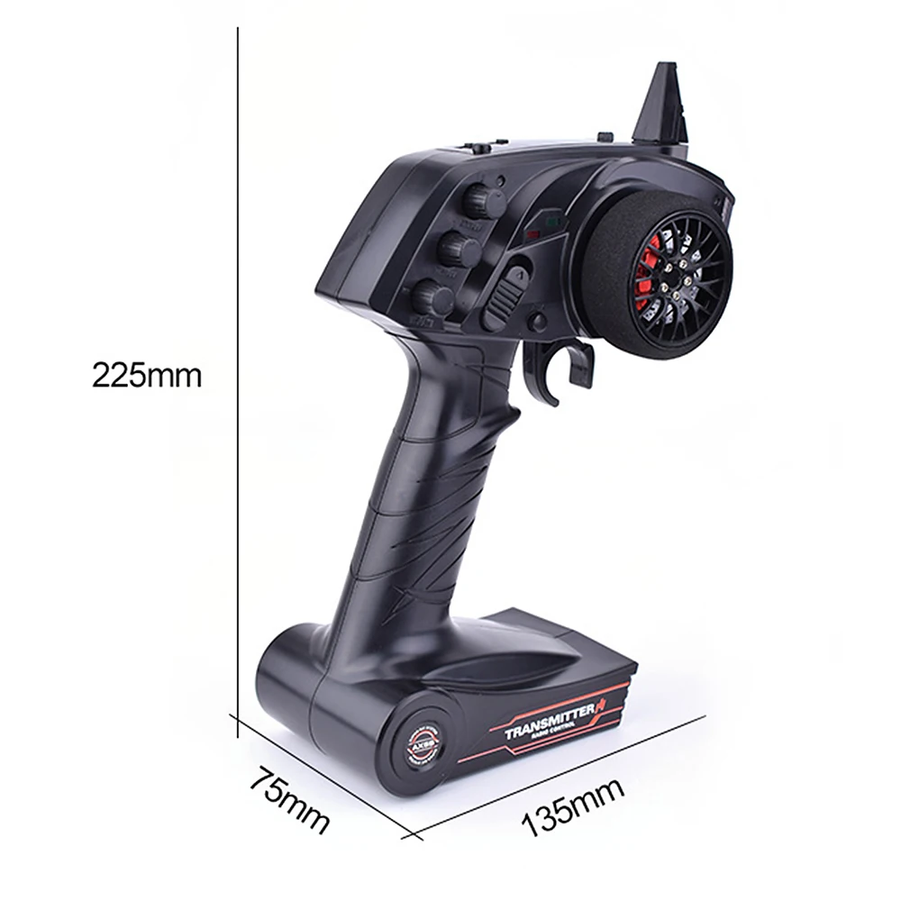 ラジコンカー用2.4g,3チャンネル受信機付きリモコン,ブラシレス,1/10