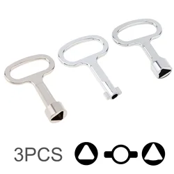 3pcs Zinc Alloy Plumber Key Wrench for Electric Cabinet Train Subway Tap Water Valve Elevator Small Inner Triangle Key Wrench