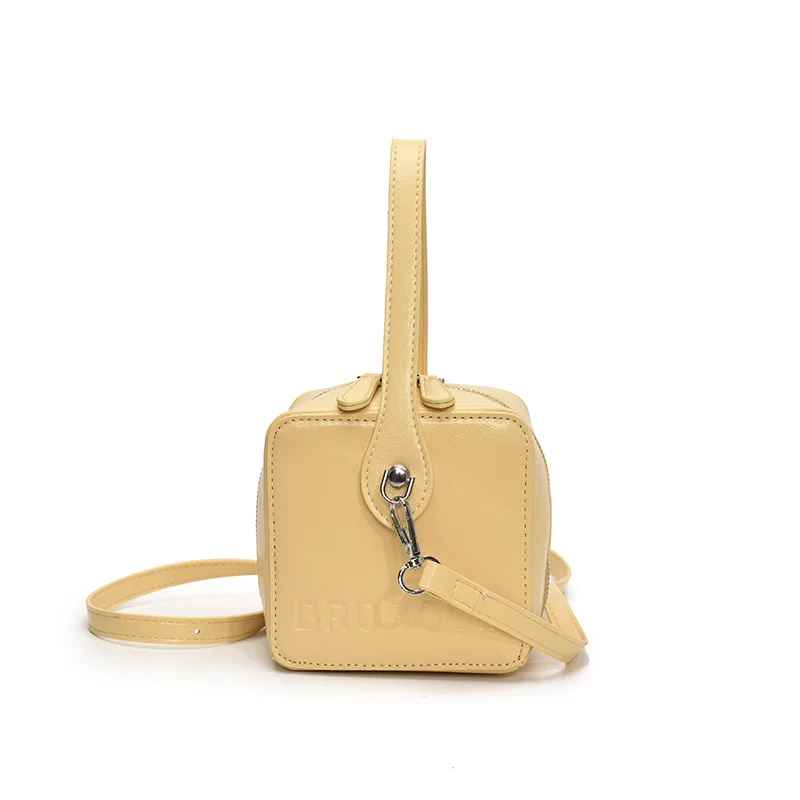 حقيبة يد بيضاء بسيطة للنساء في الصيف حقيبة صغيرة الحجم مع فضي عصري على طراز INS #3