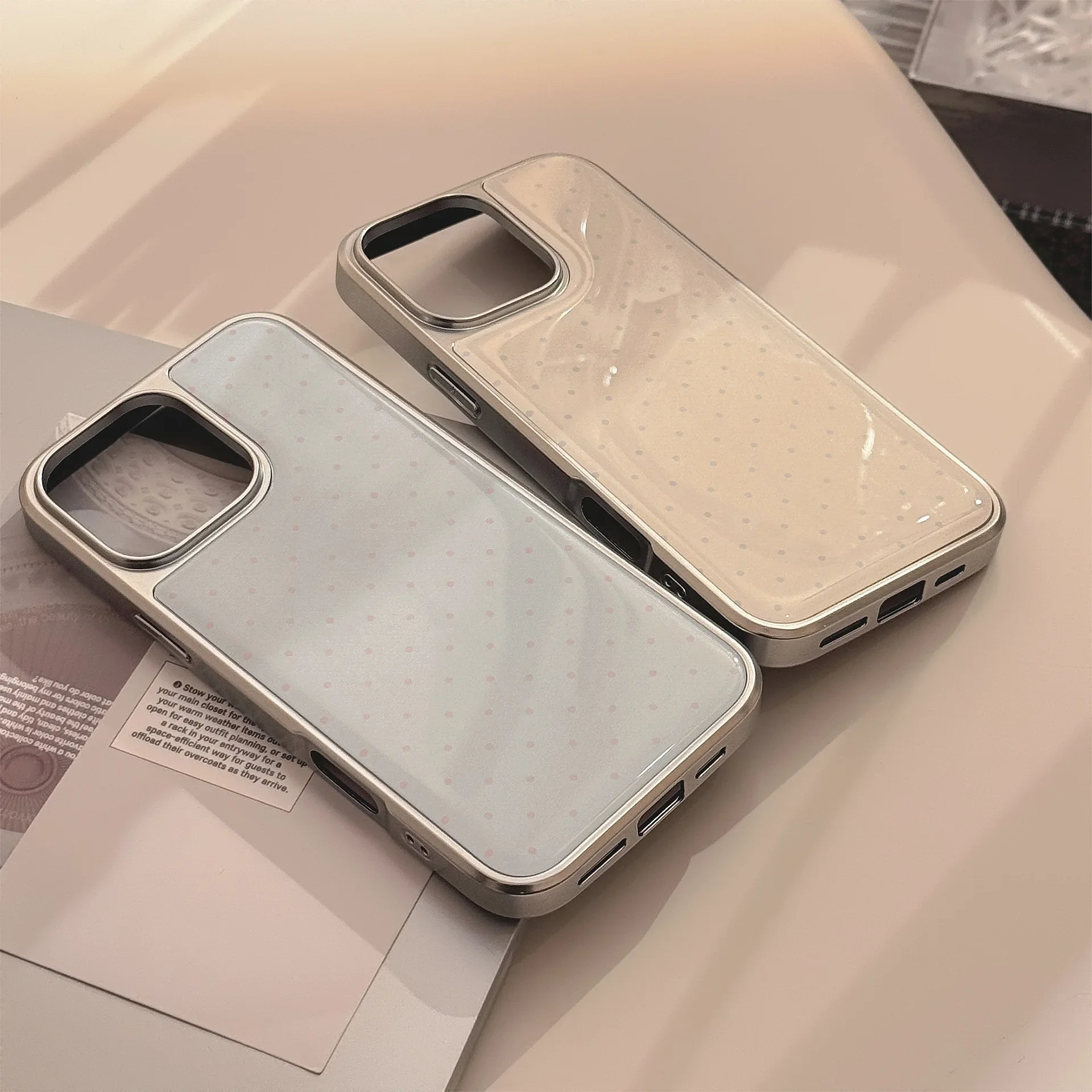 Plating Minimalism drop glue Glossy Sweet fairy woman Phone case For iPhone 17 16 15 14 13 Pro Max Case Cute Cartoon art Cover