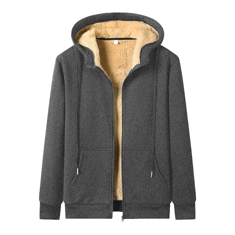 Winter Jackets Men\'s Warm Hoodies Women Loose Fleece Zipper Hoodie Thicken Windproof Sportswear Coat Thermal Casual Sweatshirts