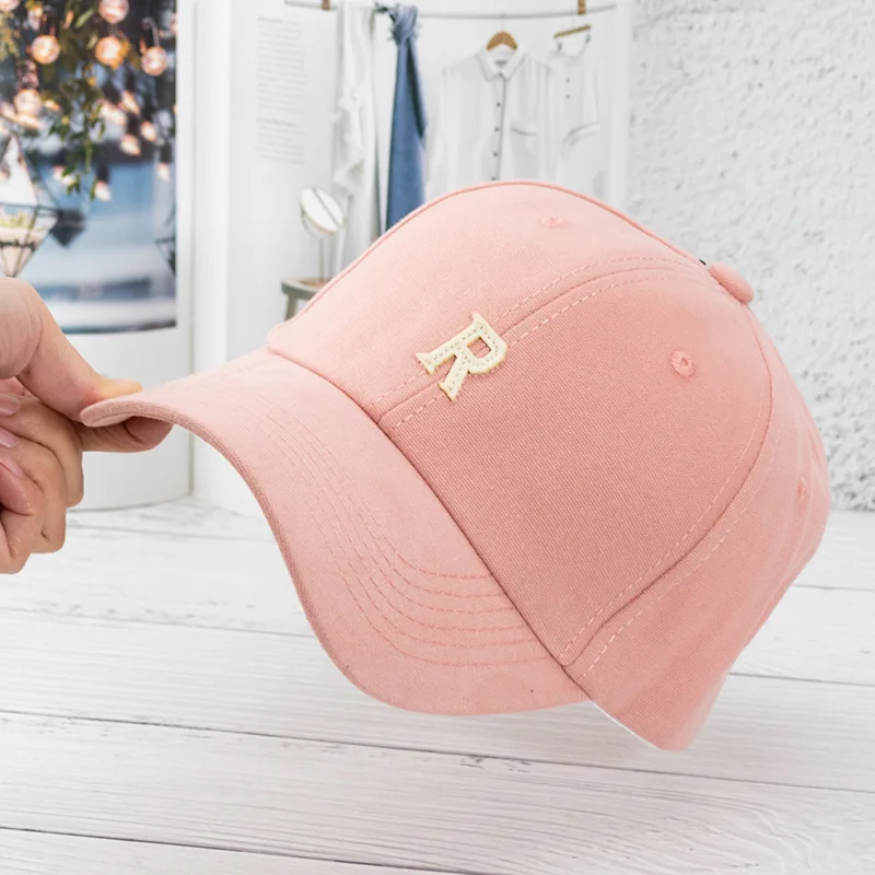 Plum hat women spring summer day Korean version of all Instagram baseball cap fashion sunscreen patch cloth R letter cap