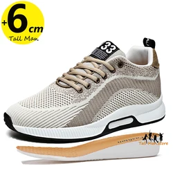 High Man Elevator Shoes Lift Sneakers Men Sports  Height Increase Insole 6cm Leisure Fashion