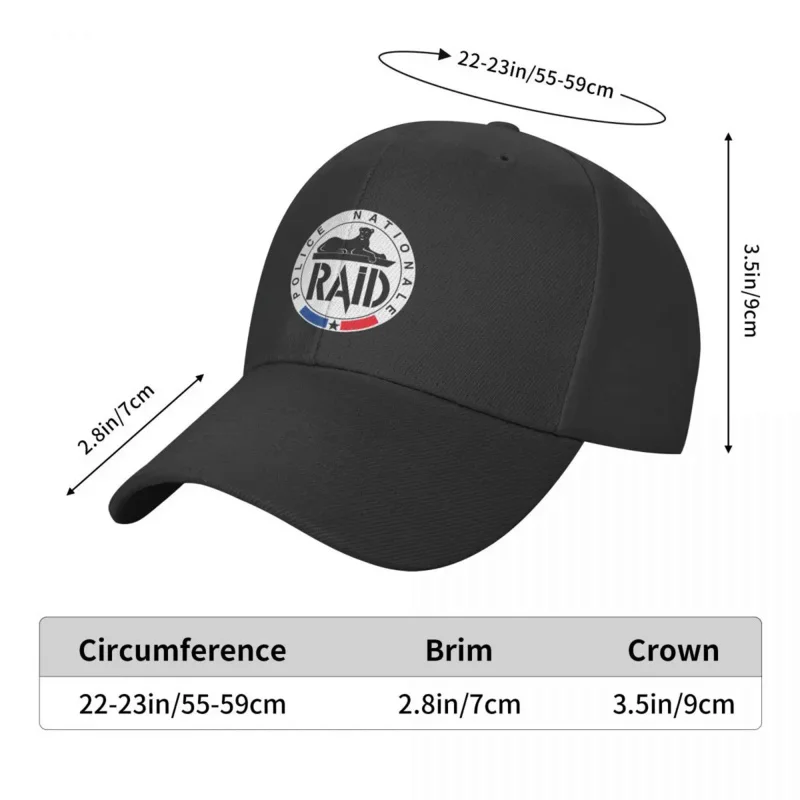 Personalized France RAID French Police Baseball Cap for Men Women Adjustable Dad Hat Streetwear Snapback Caps Summer Hats