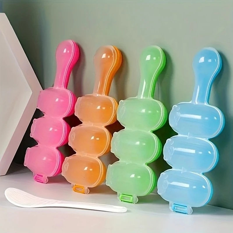 New Shake-and-Serve Rice Ball Mold, Complementary Food Small Sphere Rice Ball Tool, Three-Piece Rice Ball Mold Set