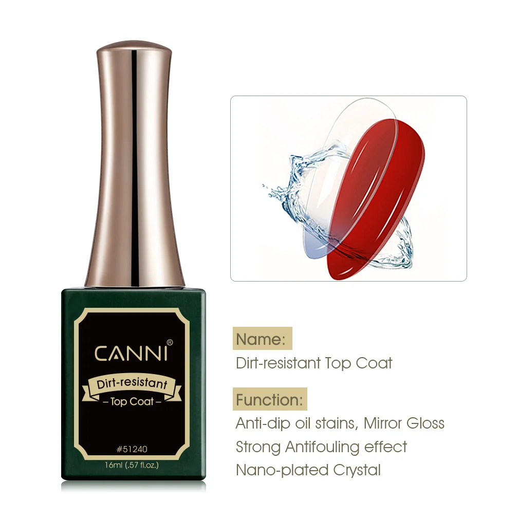 Canni 18ml Big Size Long Wear Diamond No Wipe Top Coat Peel Off Base Coat Nail Manicure Soak Off UV LED TPO FREE Gel Polish