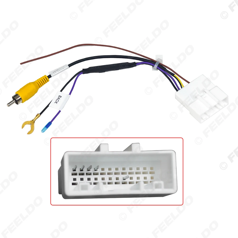 5Pcs Car Parking Rear Camera Video Plug Converter RCA Cable For Nissan Dualis J10 (07-13) 24Pin Parking Reverse Wire Adapter