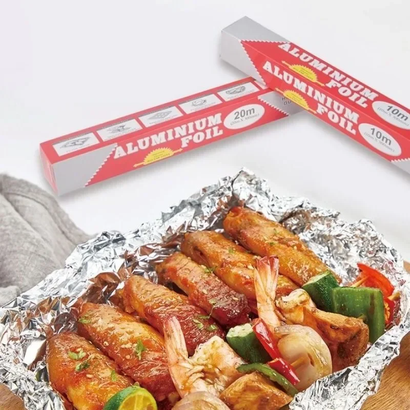 Aluminum Foil Roll Disposable Tin Foil Paper Non Stick Oil Tin Foil Paper Food Grade Oven Grease Paper BBQ Baking Tinfoil Rolls
