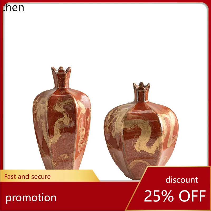 

Керамическая ваза ZML Kiln Change Snow Red Jihong Glaze для цветов, винтажный декор для гостиной, мягкий декоративный элемент