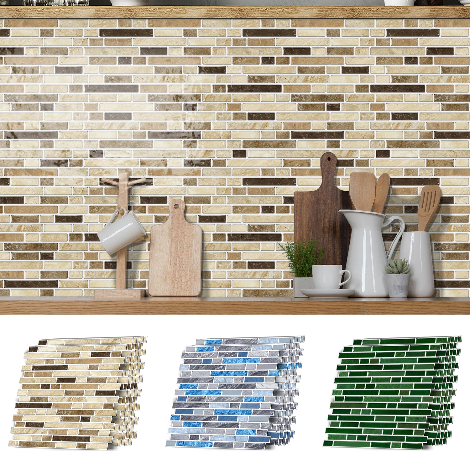 

4/8/12PCS Classic Black and White Mosaic Splicing Wall Stickers Living Room Kitchen Waterproof Self Adhesive PVC Tile Stickers