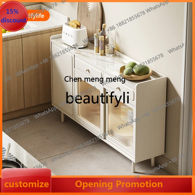 

B7304 ss Rock Board Sideboard Living Room Storage Cabinet Wall-Mounted Integrated Ultra-Narrow Minimalist Cabinet Home KitchenTe