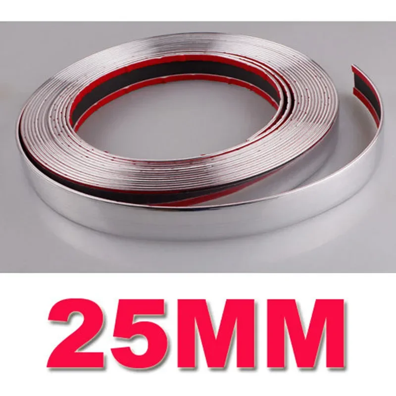 

25mm (2.5cm) x 15M Car Styling Moulding Strip Decoration Chrome Trim Adhesive / Auto Decoration Sticker
