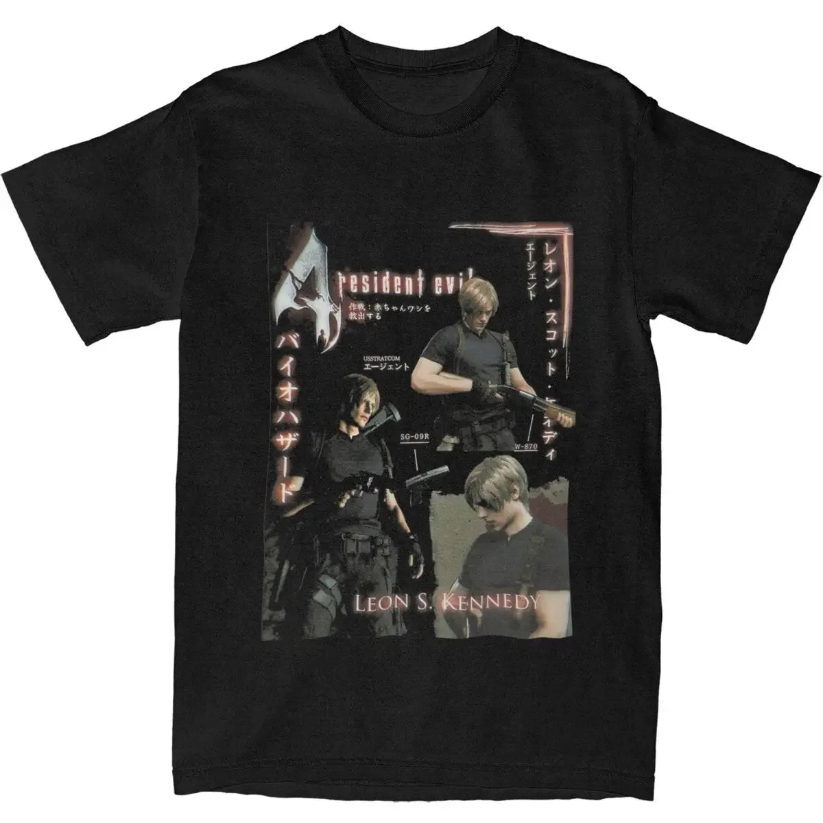 Leon Kennedy Character T Shirt Summer Video Games Y2K Retro T-Shirts 100 Cotton Harajuku Tshirt For Men Short Sleeve Casual Tops