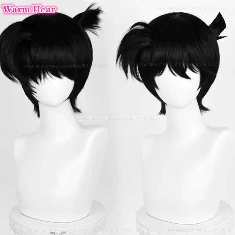 Kudou Shinichi Synthetic Hair Anime Short 30cm Black Cosplay Anime Wig Jimmy Kudo Heat Resistant Hair Halloween Wigs + A Wig Cap