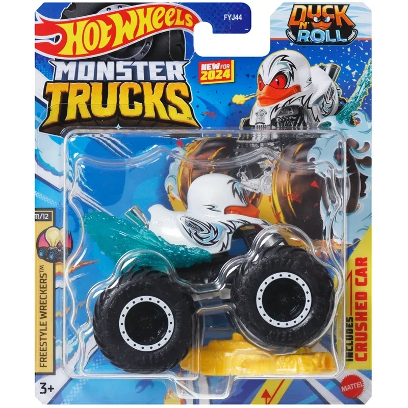 Genuine Hot Wheels Monster Trucks Boys Toys 1:64 Diecast Bone Shaker Duckn\' Roll Tiger Shark Fast & Furious Carbonator Gift