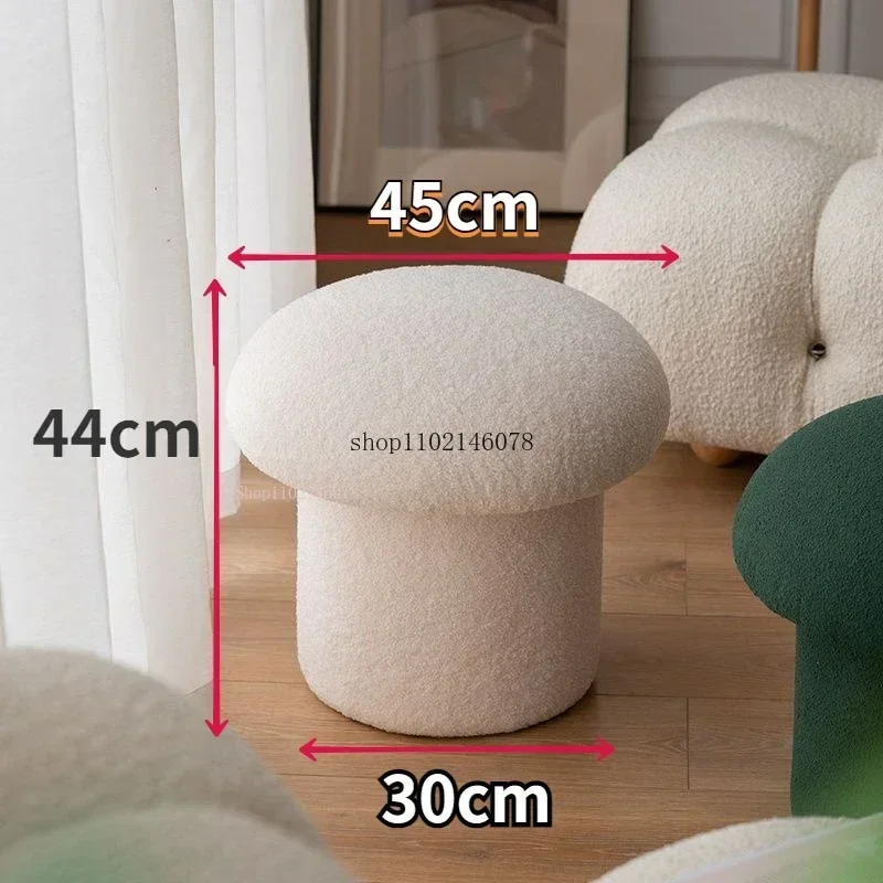 Cloth Household Shoes Stool Mushroom Shape Round Small Rounds Shoes Stool Dressing Stool Bedroom Ottomans Living Room Furniture