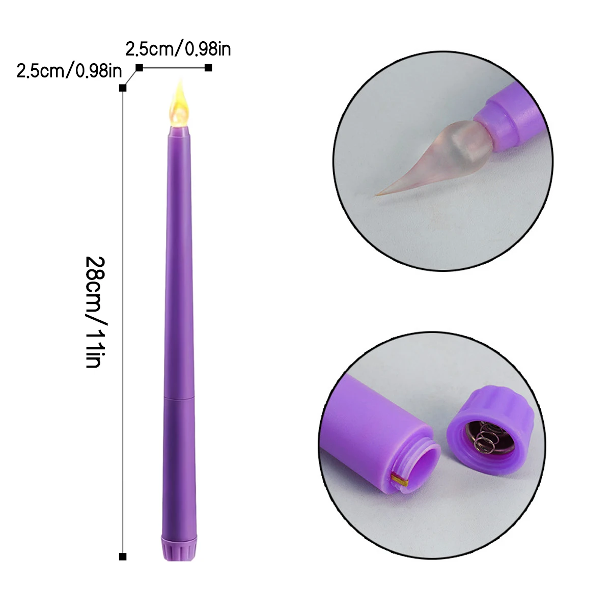 Paquete de 6 velas LED con mecha 3D, velas cónicas sin llama, velas artificiales parpadeantes, decoración de boda para el hogar y la cena con velas