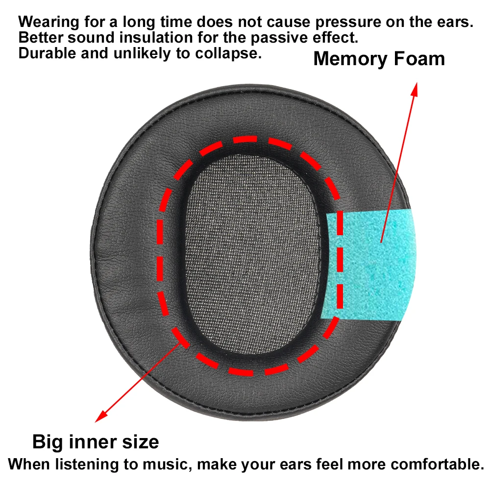 New Design Thick Ear Pads Cushion for JVC HA-S400 S500 S500Z S700 S44X SR44X Headphones SR500 SR75S Replacement S68BN XP50BT view 3