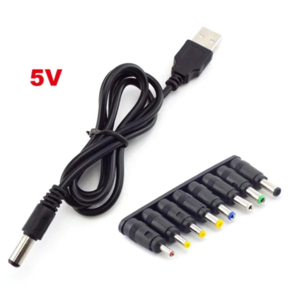USB To DC Voltage Booster Cable With Selectable Output And 8 DC Connector Types For Routers Modems Dashcams And Portable Devices