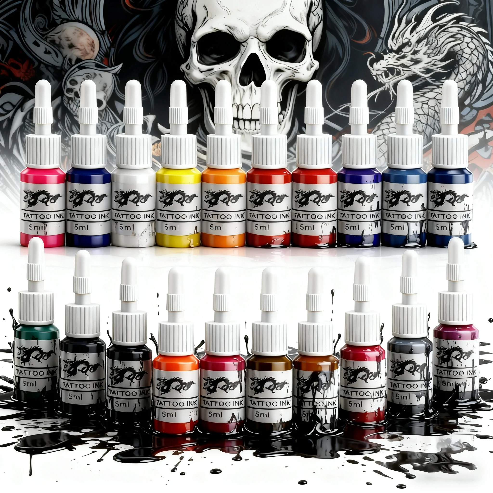 

MICEYA 10PCS Colors Professional Tattoo Inks Painting Pigment Semi-Permanent Tattoo Paints Supplies Body Beauty Makeup Tools