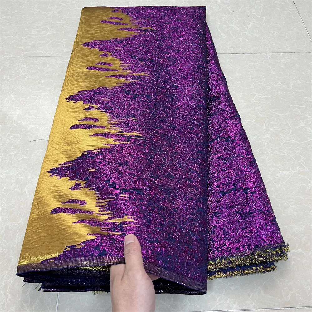 

2025HighQuality African Nigerian Tulle Lace Fabric Organza Embroidery Guipure Brocade Jacquard Wedding Dresses Party Gowns 5Yard