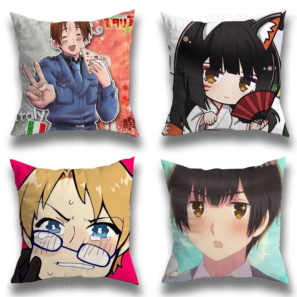 

Hetalia Axis Powers Anime Pillow Case Sofa Living Room Bedroom Headboard Backrest Cushion Square Cushion Nap Time