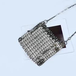 2024 hot metal iron sheet bag, large-capacity crossbody chain bag, handmade bag, women's fashion trendy model