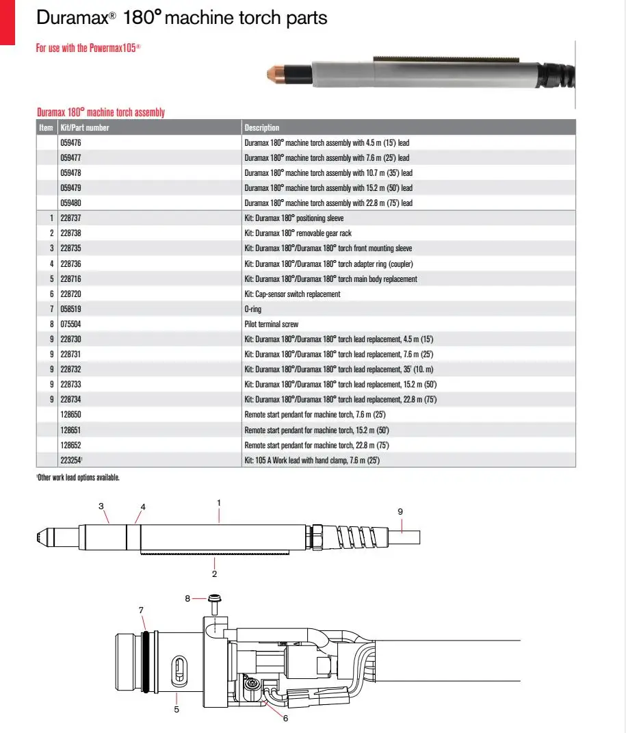قطب البلازما 220842 فوهة 220990 220816 220819 220817 220993 حلقة دوامة 220994 220857 65A فوهة 105A فوهة #3