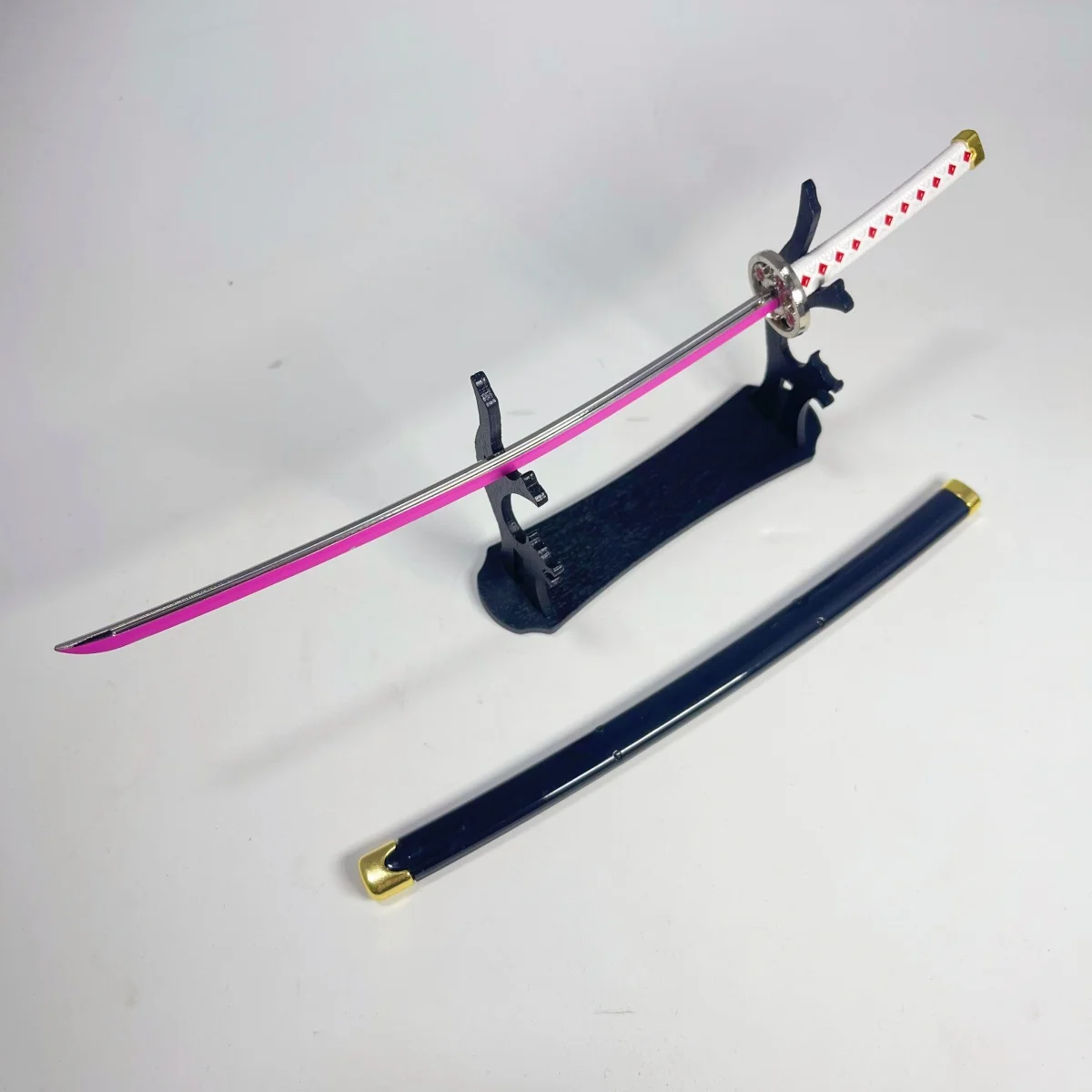 Épée Katana en métal Demon Slayer Kochou Kanae, 9.8 pouces, sabre Katana Original, couteau Ninja, accessoires de Cosplay, jouet accessoire