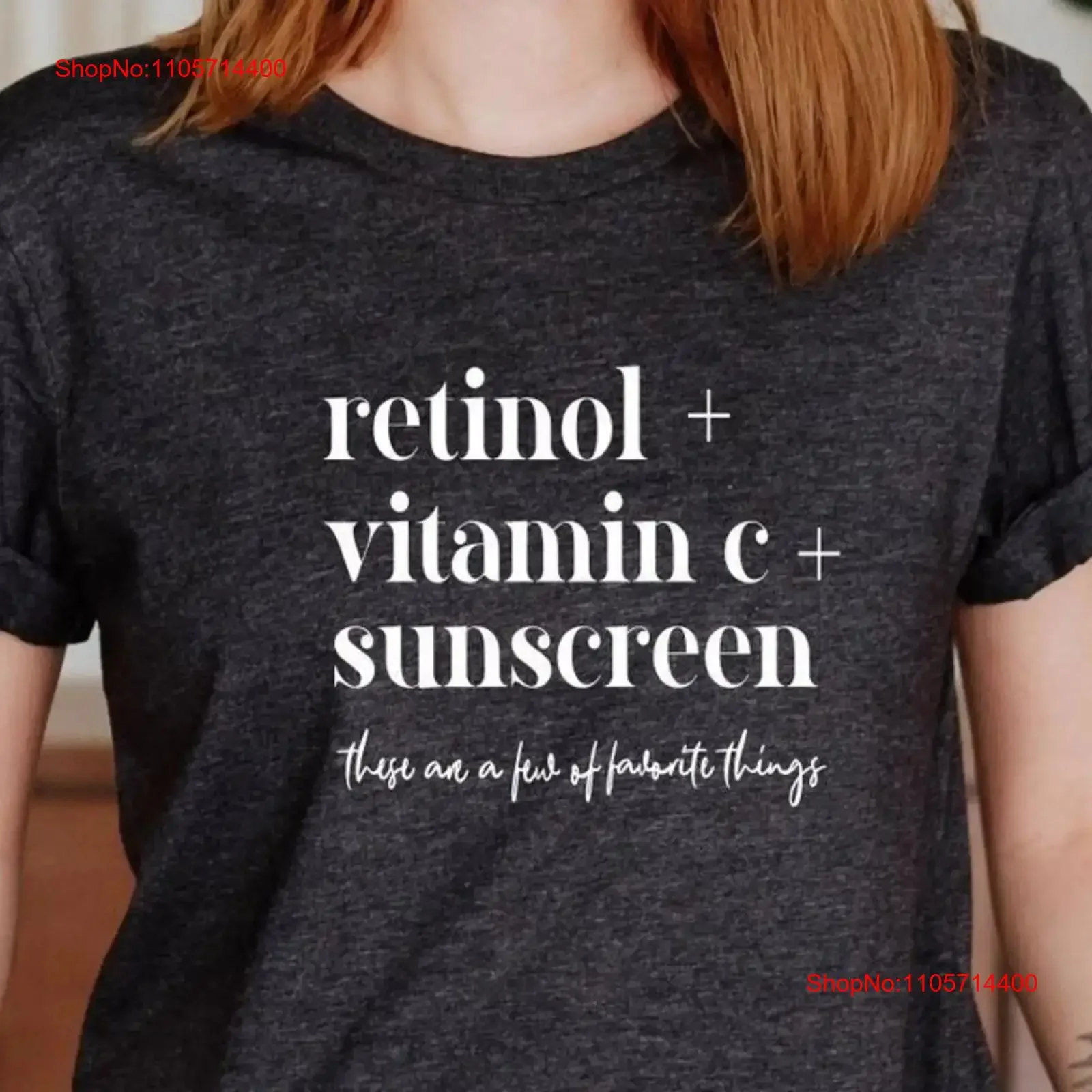 Retinol Vitamin C and Sunscreen T Shirt Esthetician Skincare Nurse RN PA MD Skin Care Dermatology Botox vintage Washed Slightly