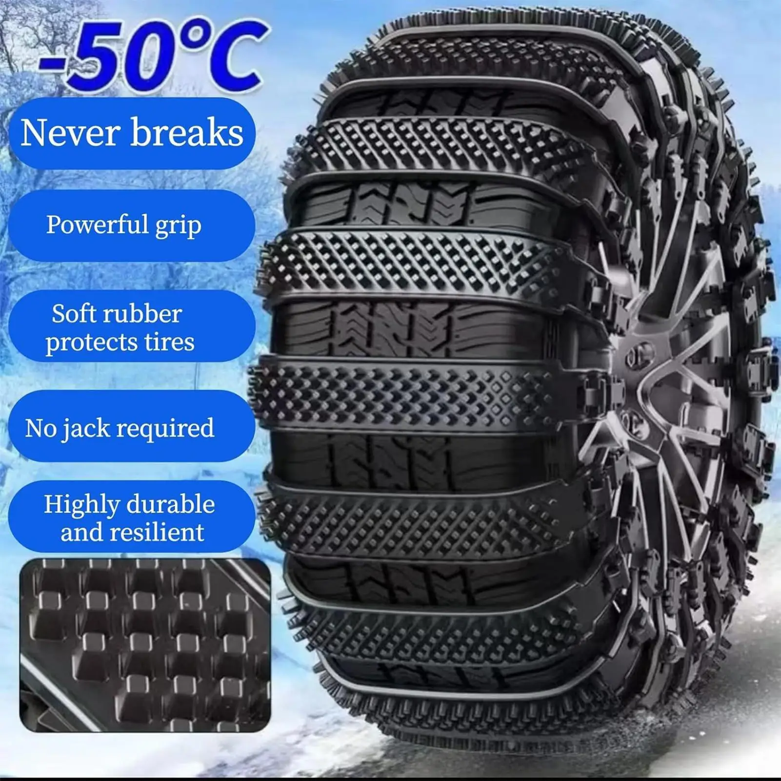 Anti Skid Snow Chains Car Winter Tire Wheels Chains Bad Terrain Wheels Anti-slip Tie Emergency Universal Lockout Artifact Tools