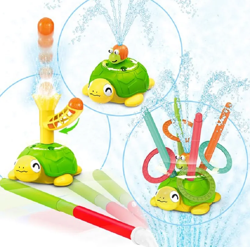 

Children's Four In One Sprinkler Toy, 360 ° Rotating Water Toy, Turtle Sprinkler, 4 Game Modes, Suitable For Kids To Play Games