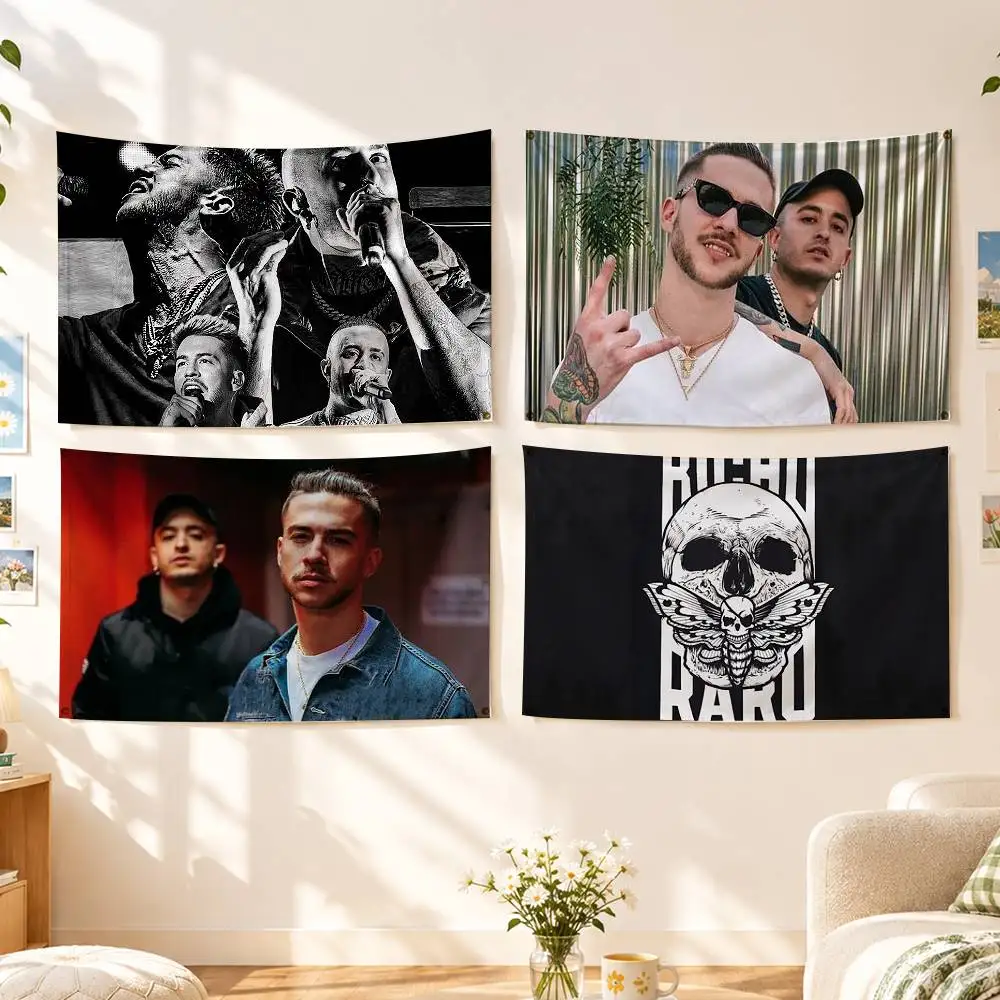 Spanish Rap Natos y Waor Flags Wall Hanging Background Art Banner for Bedroom Home Outdoor Decor