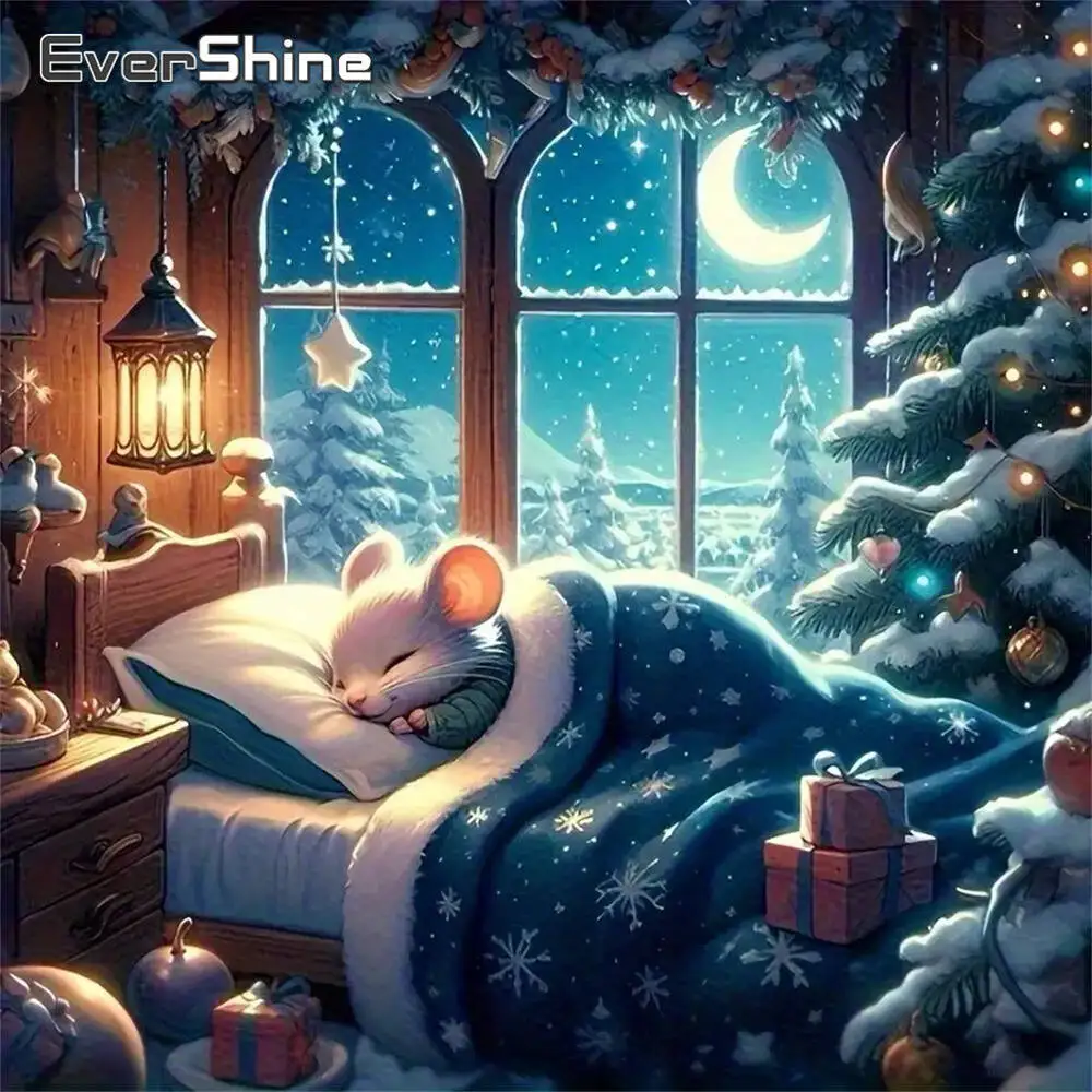 Evershine Diamant-Gemälde, Hund, Tier, Cartoon, komplett, quadratisch, rund, Diamant-Mosaik, Badezimmer, DIY-Bastelset, Heimdekoration